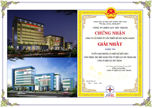 On 27th and 28th January 2015-Sagen was awarded the first prizes for the Architectural Competition of designing Offices of Ca Mau Power Company and Management House of Soc Trang Power Company – Phase 2