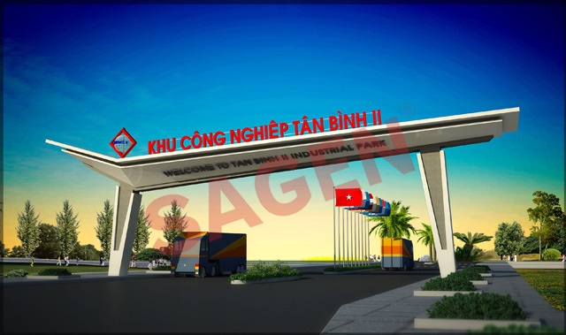 Phương án thiết kế kiến trúc cổng chào KCN Tân Bình II
