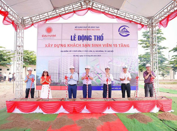 Groundbreaking ceremony for the construction of a 15-Storey Student Hotel at Dai Nam University