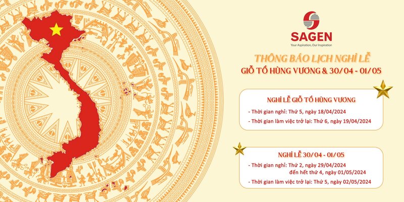 THÔNG BÁO NGHỈ LỄ GIỖ TỔ HÙNG VƯƠNG & 30/04 - 01/05