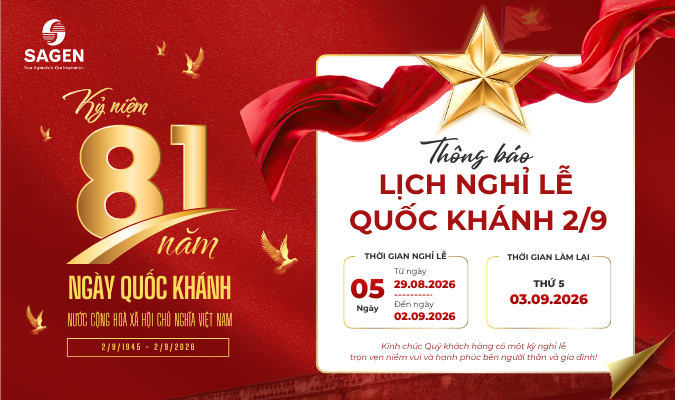 SAGEN THÔNG BÁO NGHỈ LỄ QUỐC KHÁNH 02/09/2026